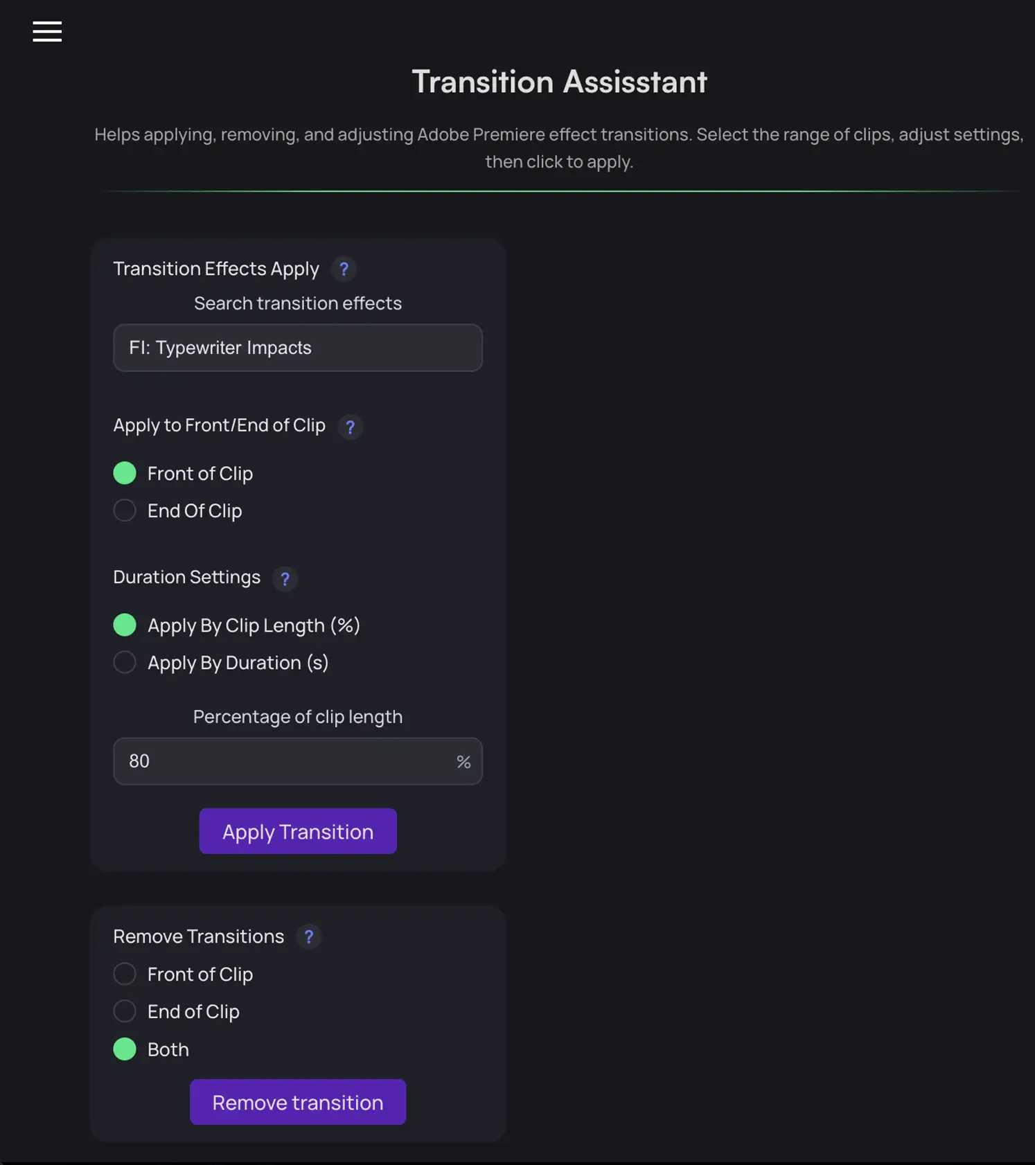 Transition Assistant
